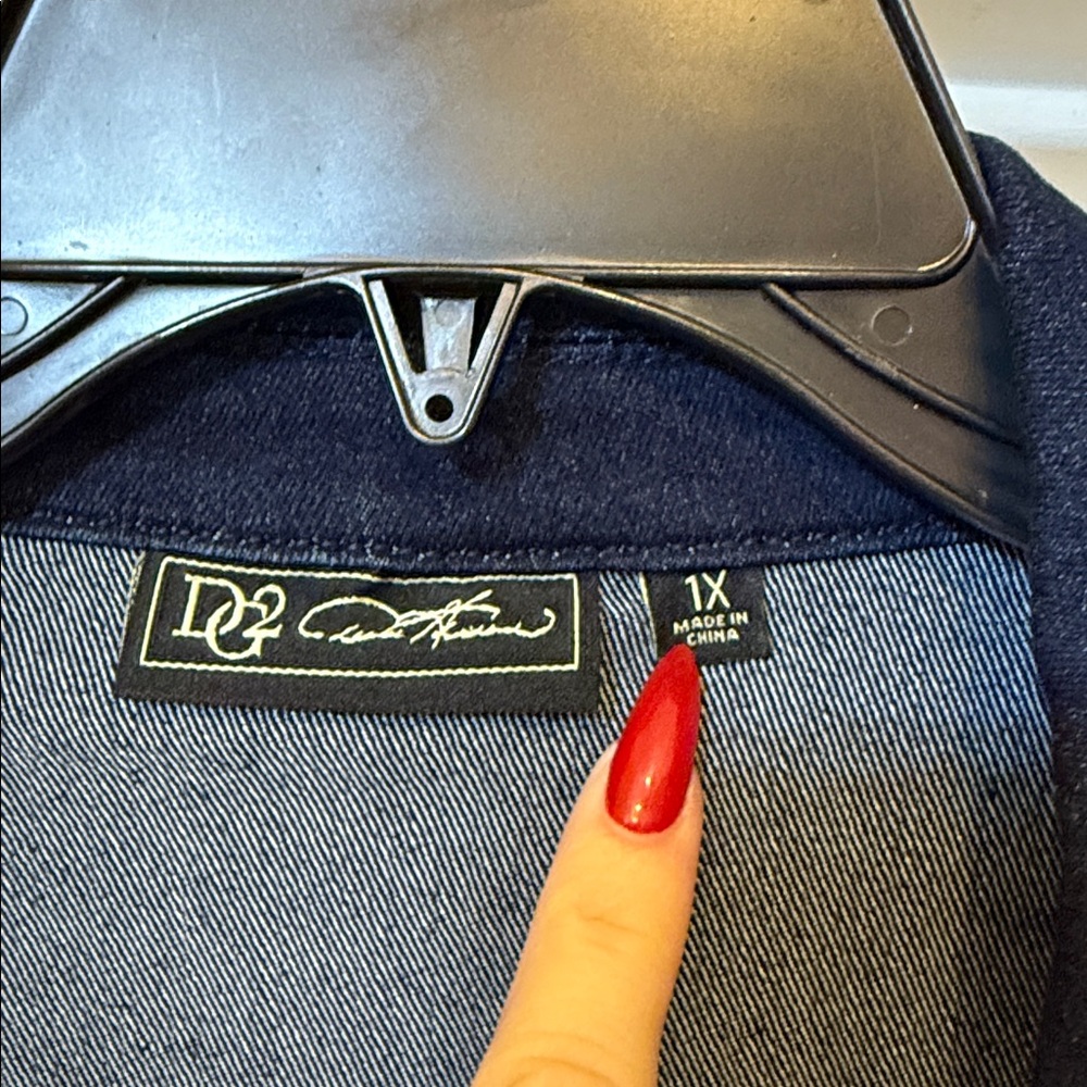 DG2 by Diane Gilman Dark Blue Jean Jacket - Picture 2 of 3